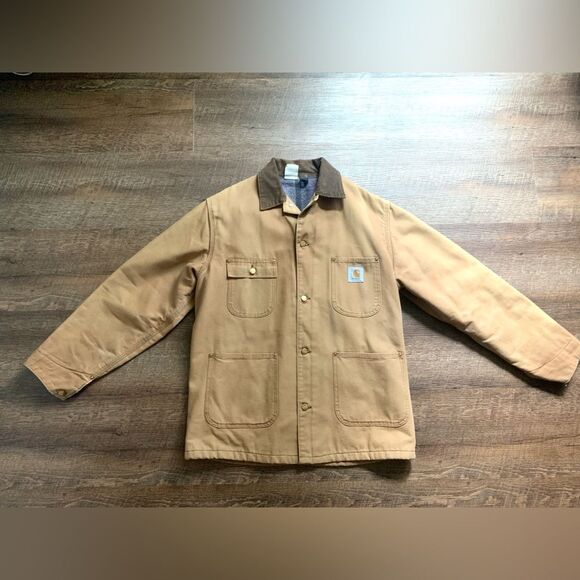 CARHARTT 90s vintage chore coat duck canvas blanket lined Detroit jacket work - Picture 9 of 16